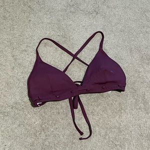 Plum Bikini Top Size Small; Tie back